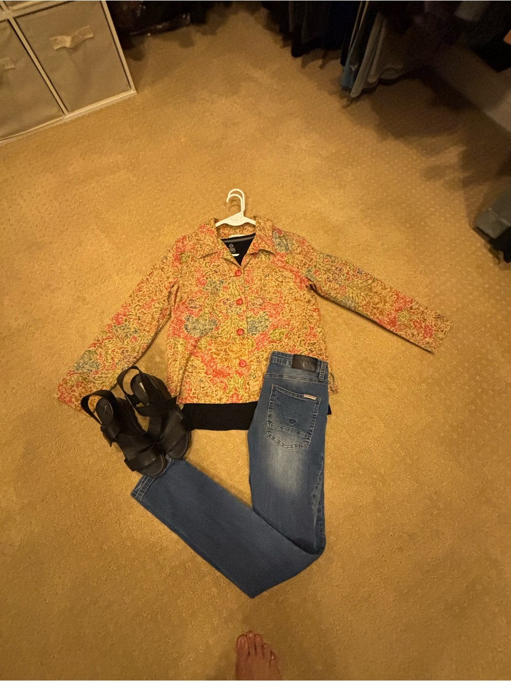 Coldwater Creek Jacket Women S 100% Cotton Paisley Tapestry Boho Fall Shacket